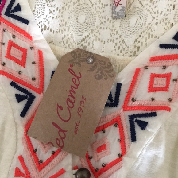 NWT Red Camel tank top with embroidered neckline - Picture 12 of 12